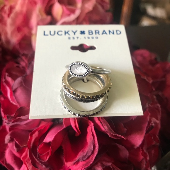Lucky Brand Jewelry - Lucky Brand Two Tone Organic Stone Stack Ring